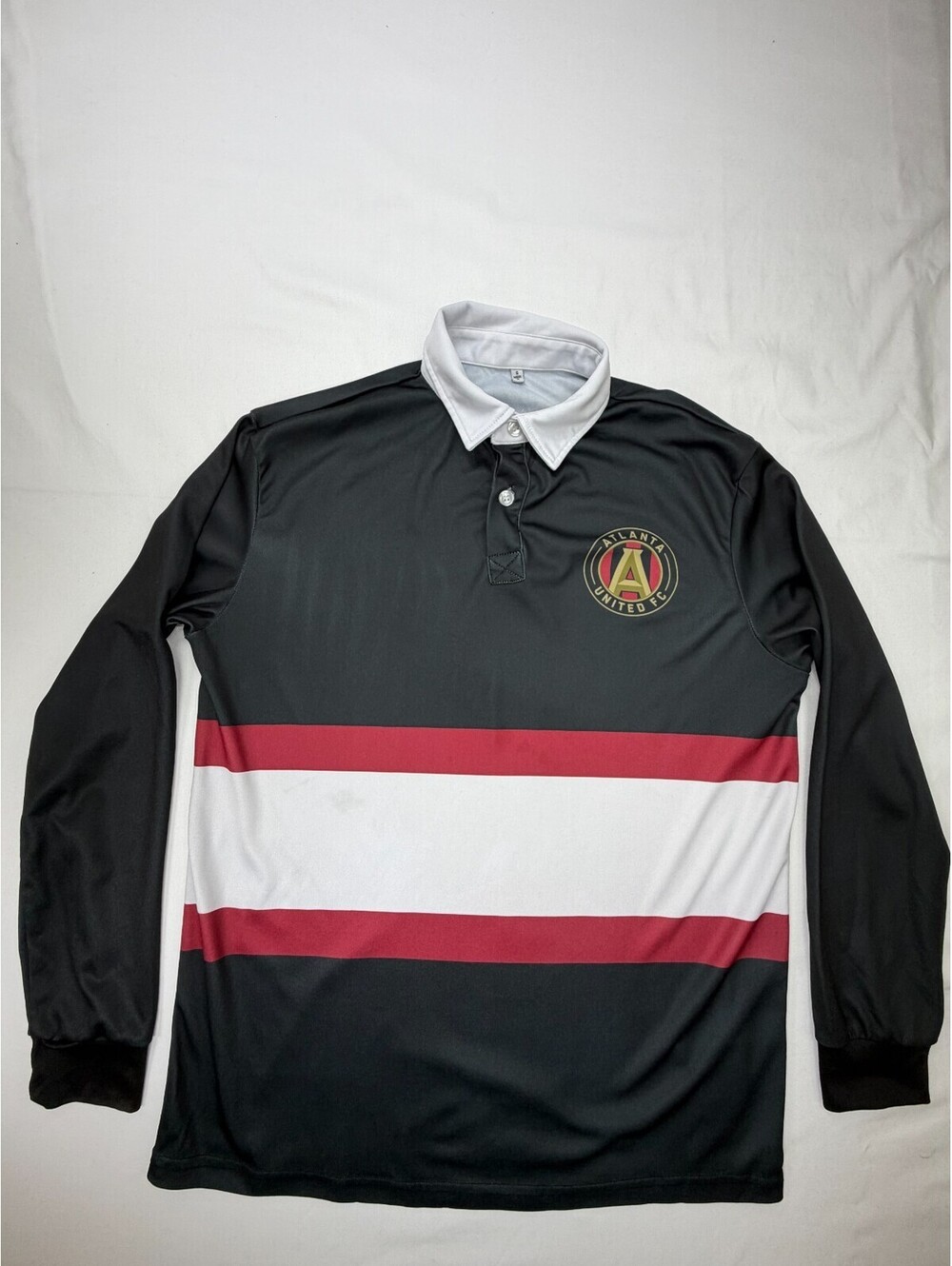 Atlanta United FC Men's Polo Shirt Long Sleeve Soccer Collared Size S Black